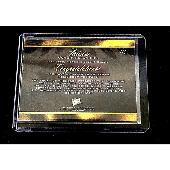 Authentic Picasso, Renoir, Monet and Van Gogh Piece of History Art Writing Relic - Picture 4 of 4